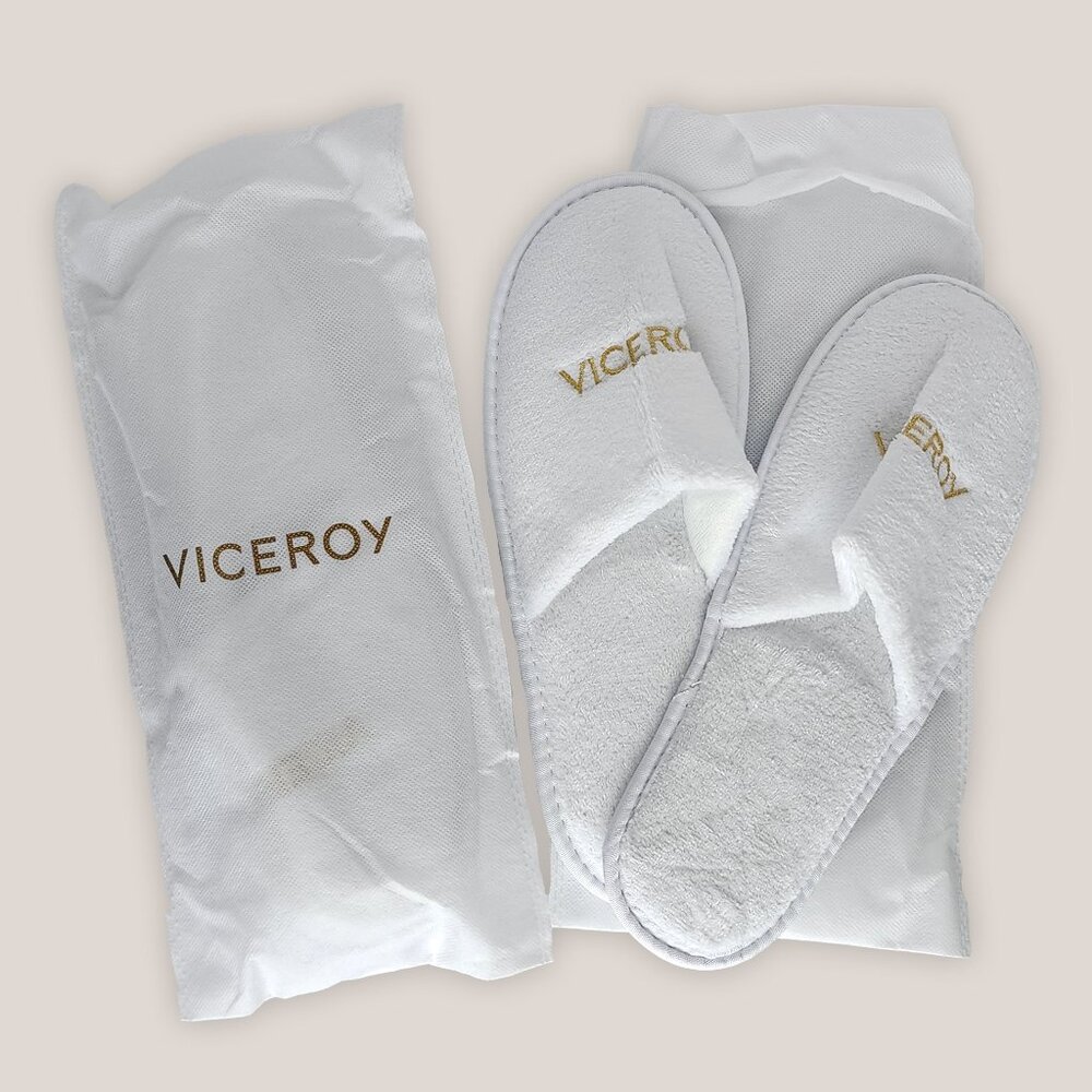 NEW Set of 2 Viceroy Snowmass Hotel & Resort Slippers Souvenir Terricloth